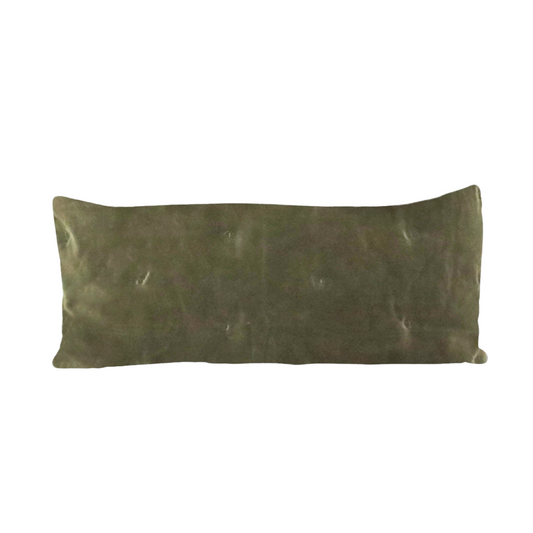 MASON BEE VELVET BREAKFAST CUSHION OLIVE GREEN 30x60