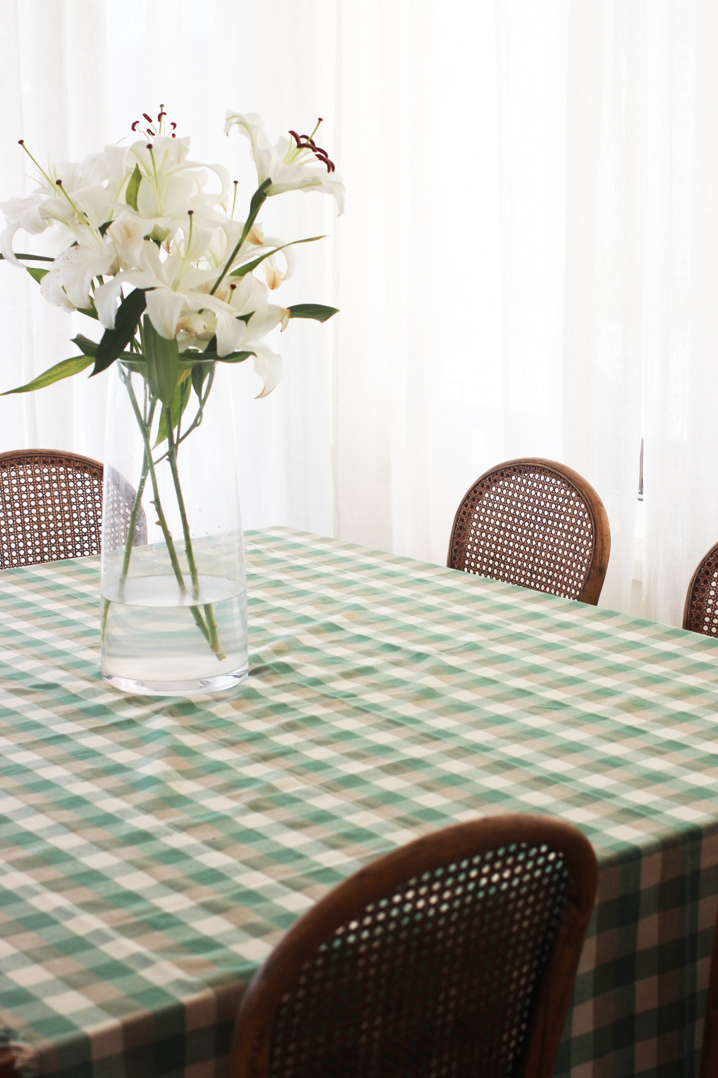 Double Check Tablecloth Aqua Storm 140x240cm