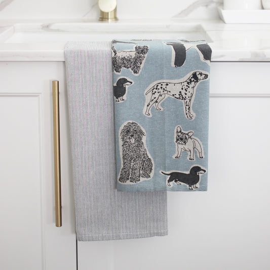 Woof Tea Towel Pack S/2 Blue Haze