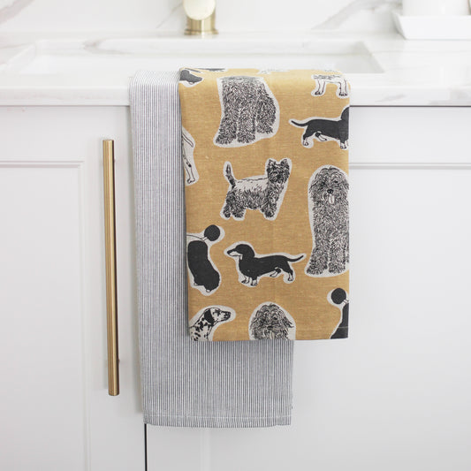 Woof Tea Towel Pack S/2 Yellow Sunset