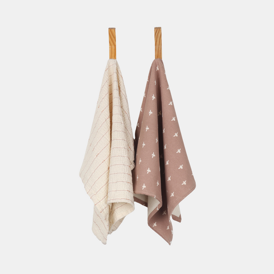 Everyday Range Tea Towel Pack of 2 - Salmon Pink