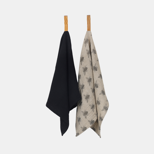 Everyday Range Tea Towel Pack of 2 - Charcoal