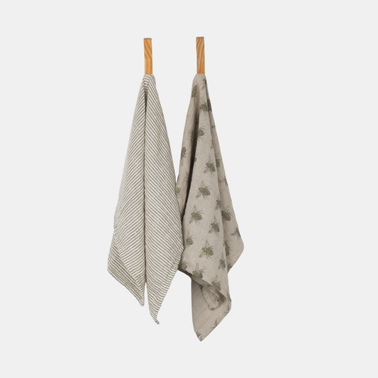 Everyday Range Tea Towel Pack of 2 - Olive Green