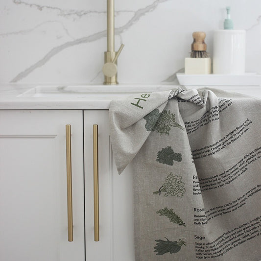 Herb Print Sgl Tea Towel