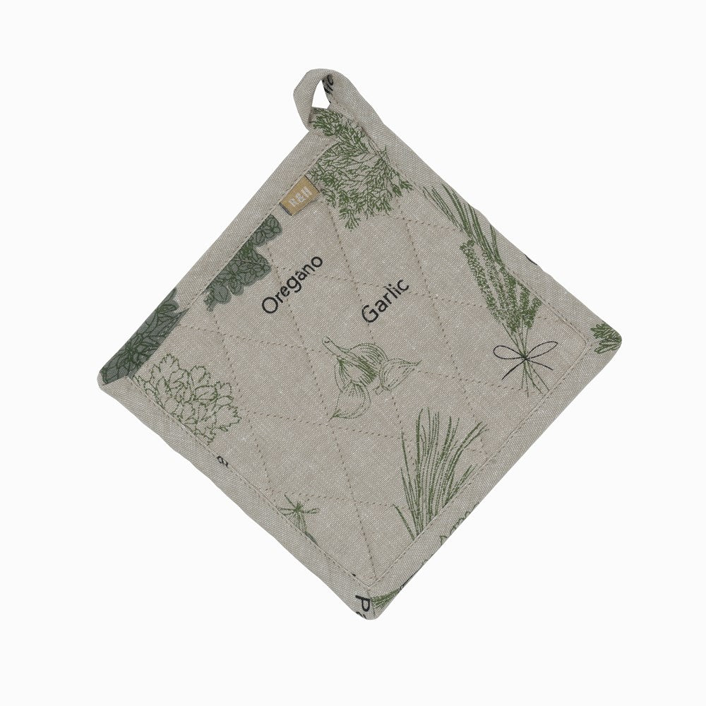 Herb Print Pot Holder Olive