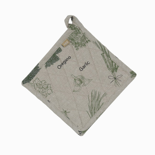 Herb Print Pot Holder Olive