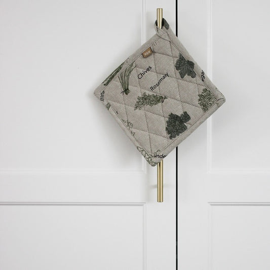 Herb Print Pot Holder Olive