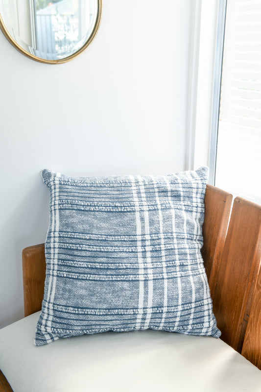 Heavy Check Cushion Blueberry 60x60cm