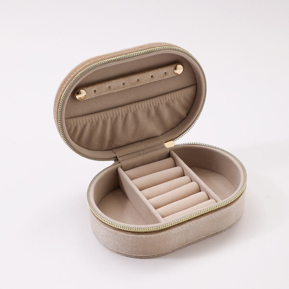 Sorrel Oval Jewellery Box - Beige