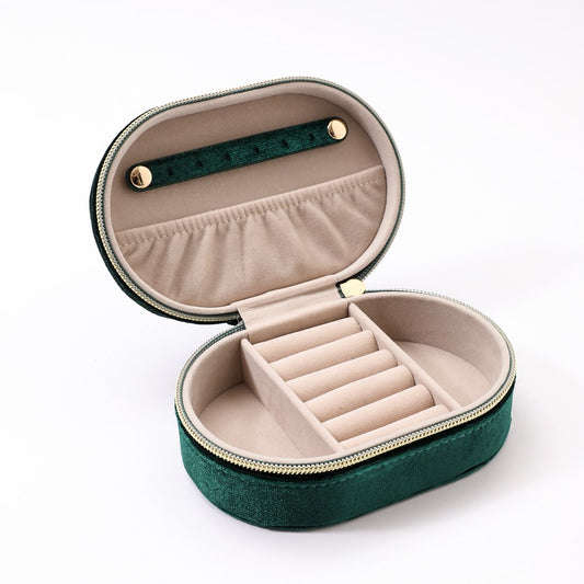 Sorrel Oval Jewellery Box - Green