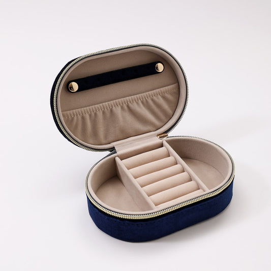 Sorrel Oval Jewellery Box - Blue