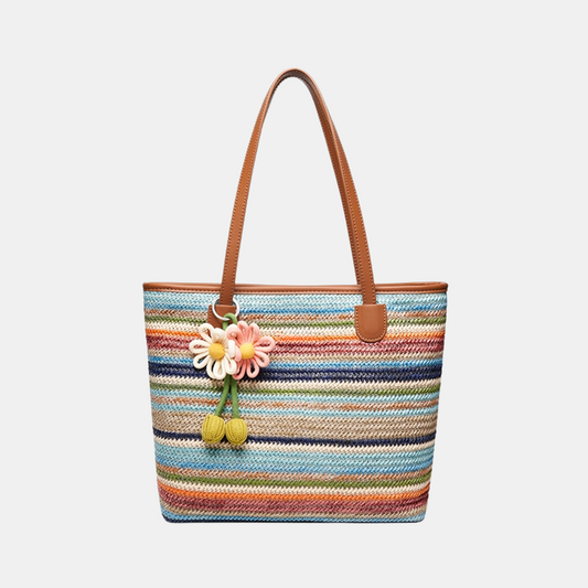 Poppy Tote Woven Bag - Multi