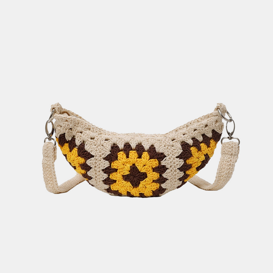 Chloe Crossbody Crochet Bag - Off White