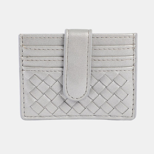 Skye Card Holder Weave - Silvery