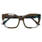 Tara Reading Glasses Acetate - Brown Blue Tort +2.5
