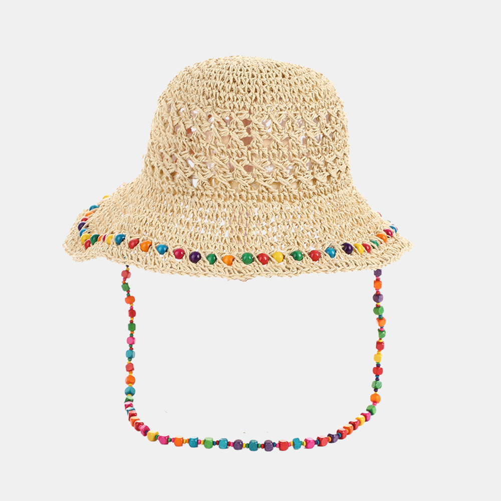 Chloe Straw Bucket Hat - Beige