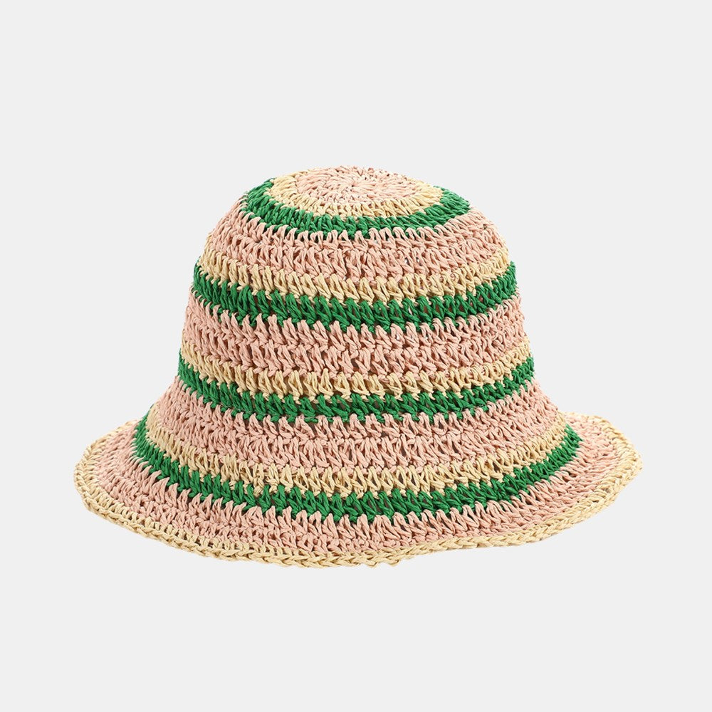 Hemi Straw Bucket Hat - Pink