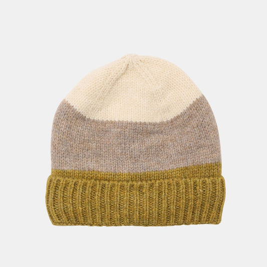 Noemi Beanie Hat - Olive Stripe