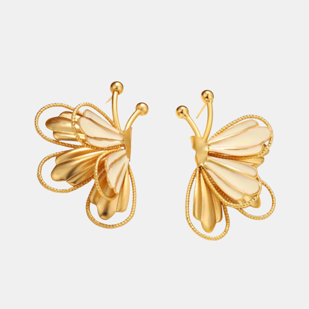 Elowen Butterfly Earrings - Ivory 