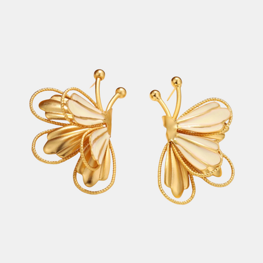 Elowen Butterfly Earrings - Ivory 