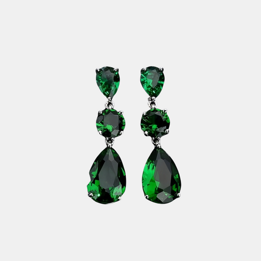 Alina Emerald Earrings - Green