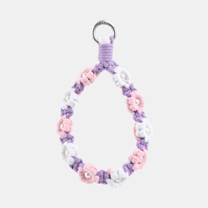 Nara Flowers Phone Chain - Short - Purple