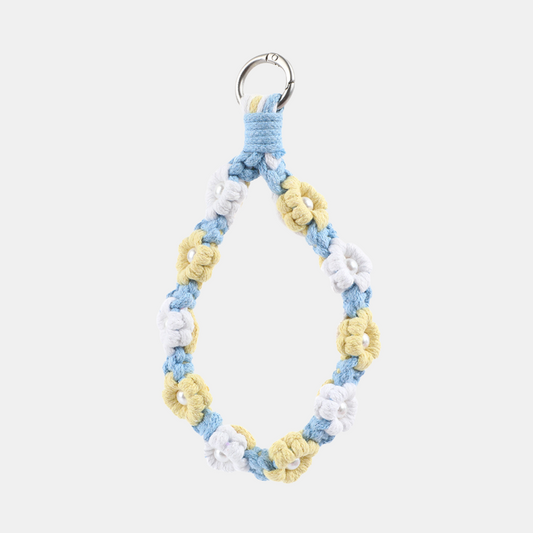 Nara Flowers Phone Chain - Short - Blue