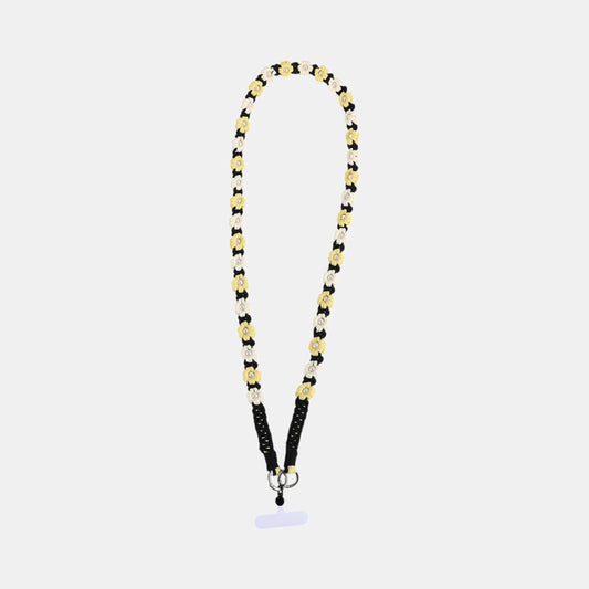 Nara Flowers Phone Chain - Long - Black