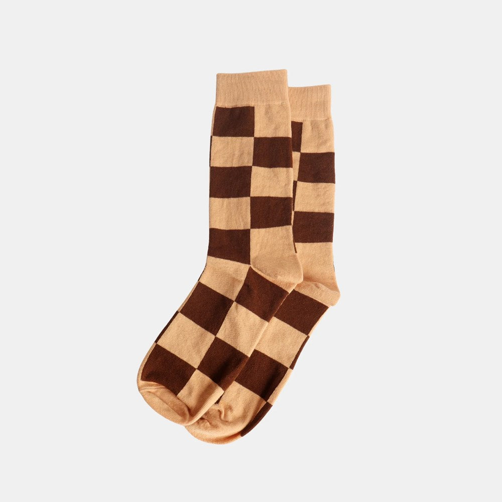 Socks - Brown/Beige - Check