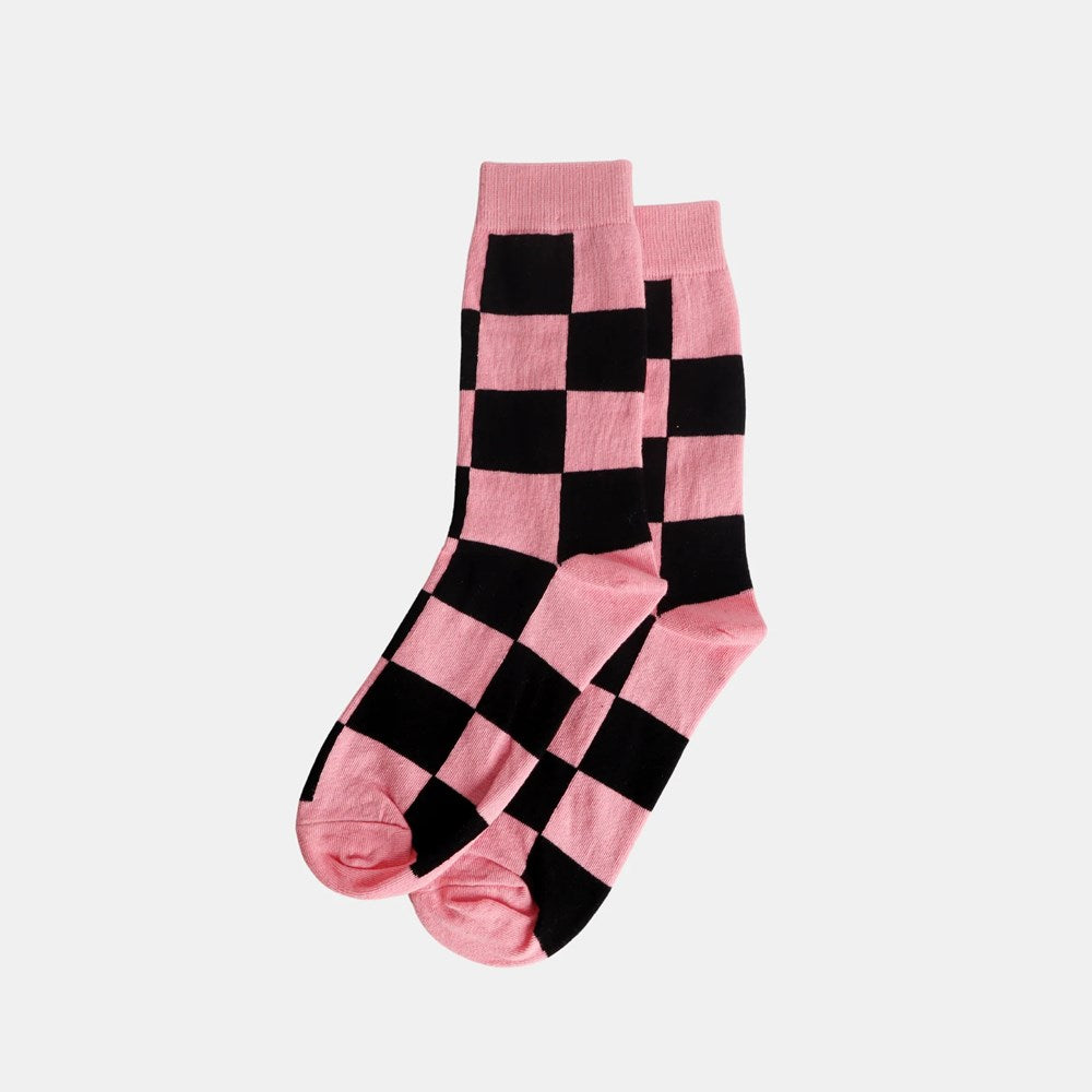 Socks - Pink/Black - Check