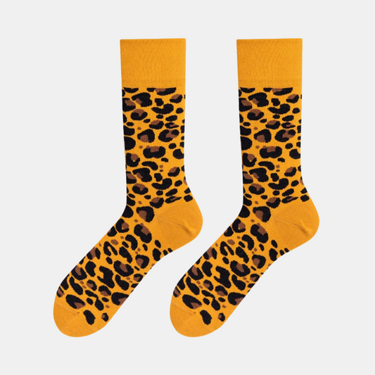 Socks - Mustard - Leopard Print
