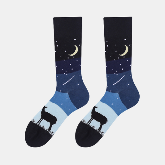 Socks - Dark Blue - Grassland Sky