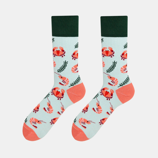 Socks - Aqua - Shrimp Soldiers and Crab Generals