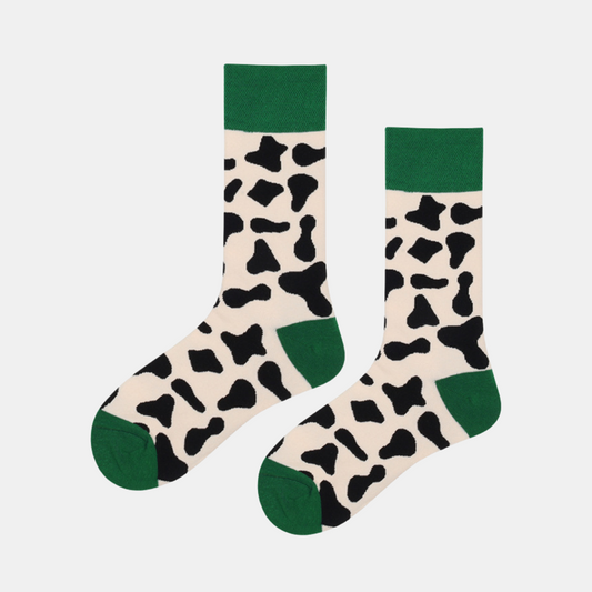 Socks - Off White - Black Cow Spot