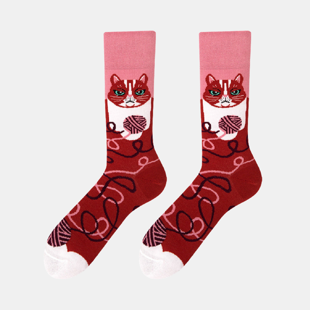 Socks - Red - Grumpy Cats