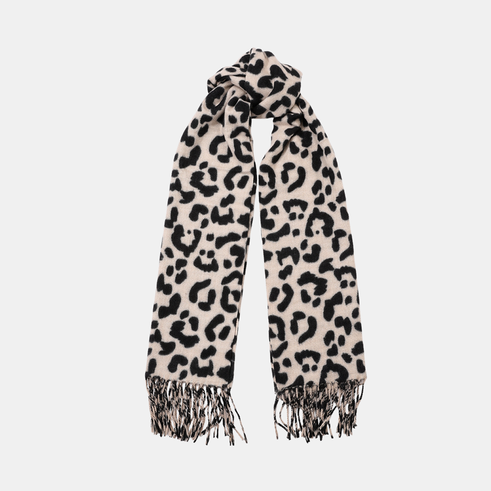 Adeline Scarf - Beige Leopard Print