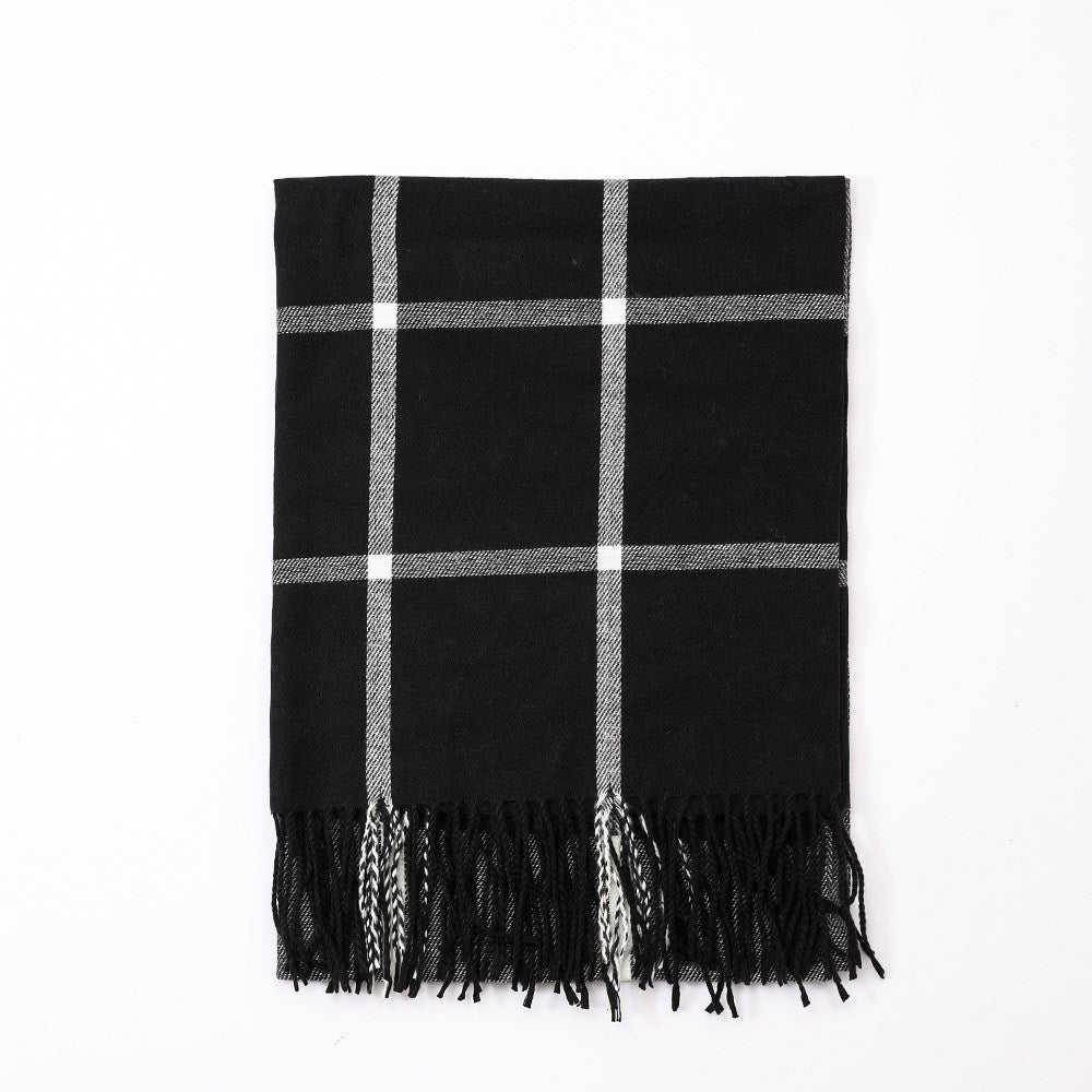 Orienn Plaid Scarf - Black