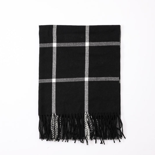 Orienn Plaid Scarf - Black