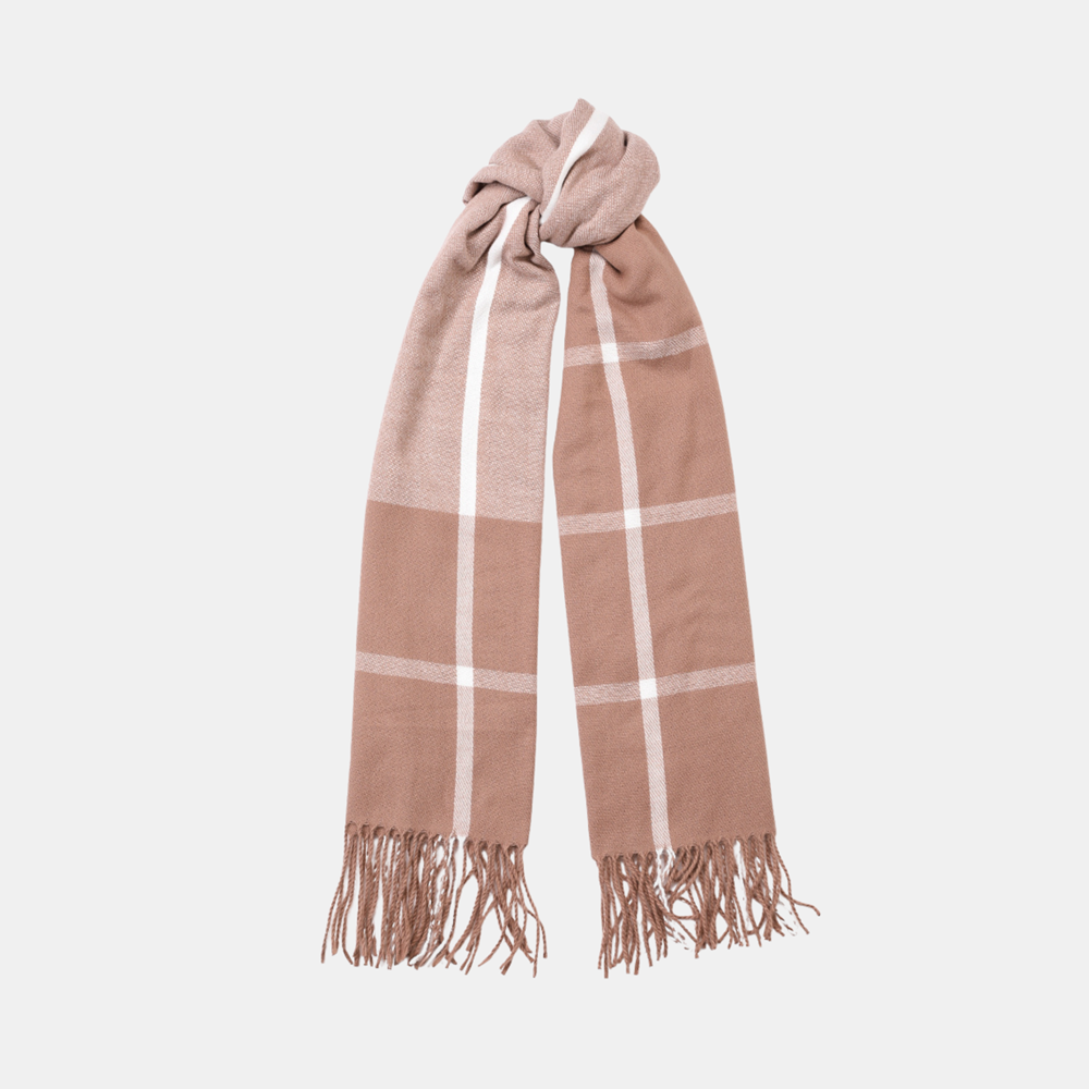 Orienn Plaid Scarf - Soft Camel