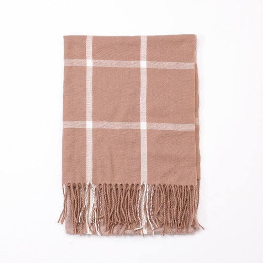 Orienn Plaid Scarf - Soft Camel