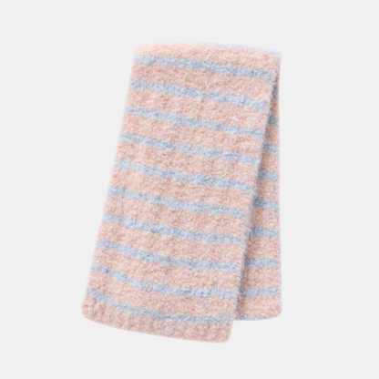 Elyra Knitted Scarf - Blush Blue Stripe