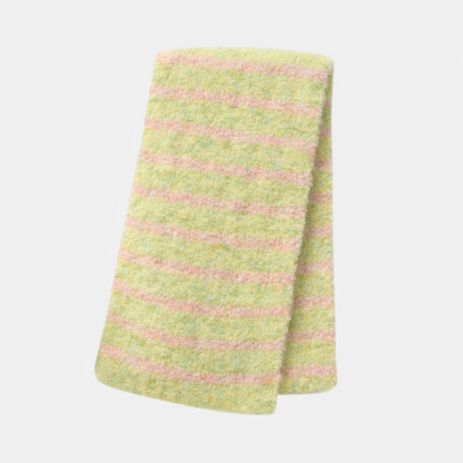 Elyra Knitted Scarf - Pistachio Pink Stripe