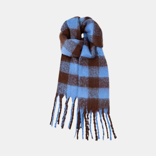 Veira Scarf - Chestnut Blue Plaid