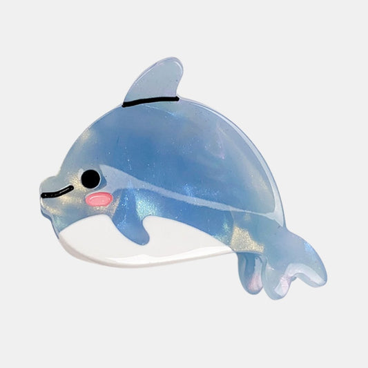 Gray Hair Clip S/2- Dolphin