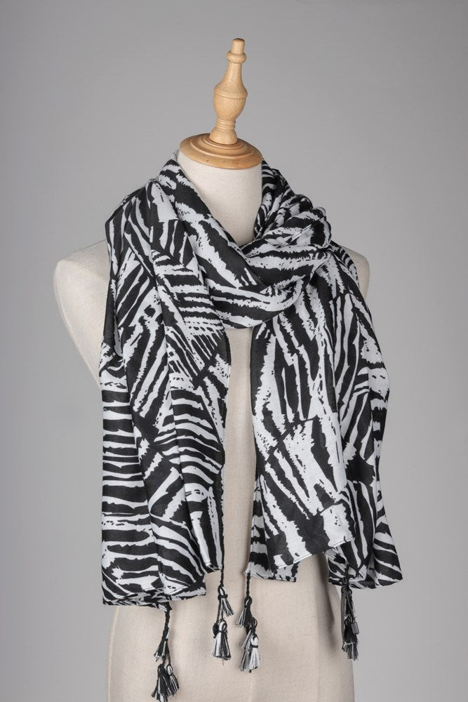 Zebra Scarf - Black & White