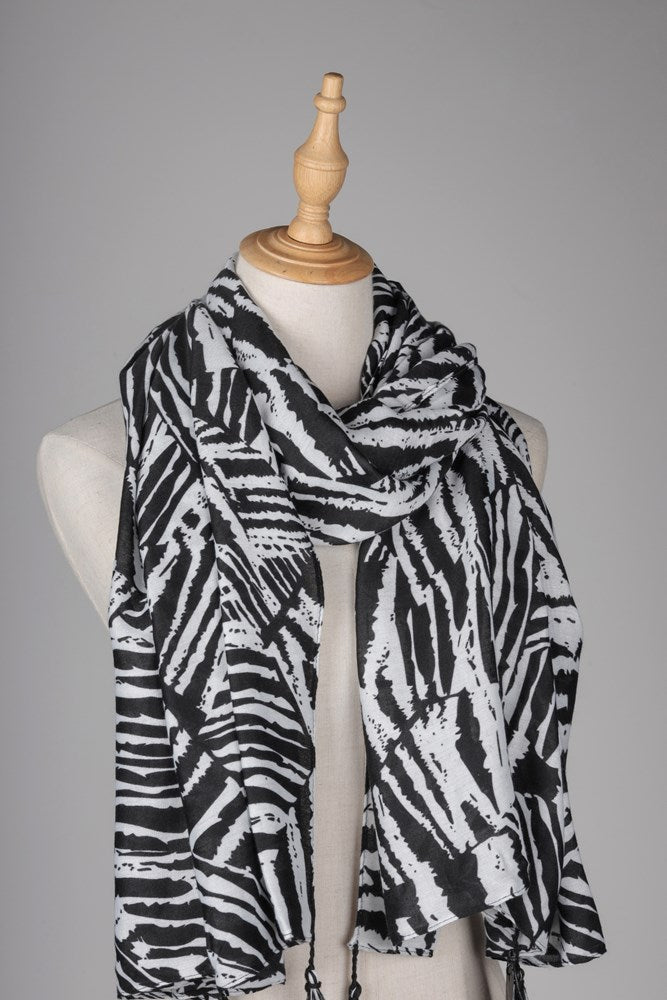 Zebra Scarf - Black & White