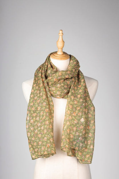 Daisy Floral Scarf - Green