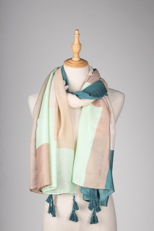 Paige Check Scarf - Blue