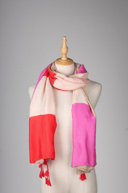 Paige Check Scarf - Pink