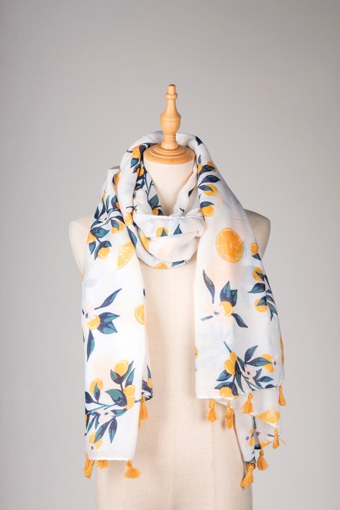 Lemon Scarf - Yellow & White